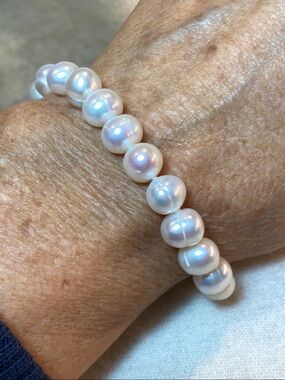 Freshwater Pearl Bracelet Sterling Silver Heart Toggle Clasp 925  Classic